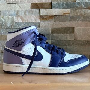 Air Jordan High-Top Sneakers in Purple and White